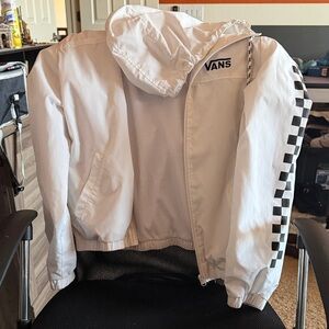 Vans White Jacket with Black Checkered Sleeve